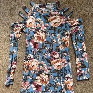 Floral Cold Shoulder Top